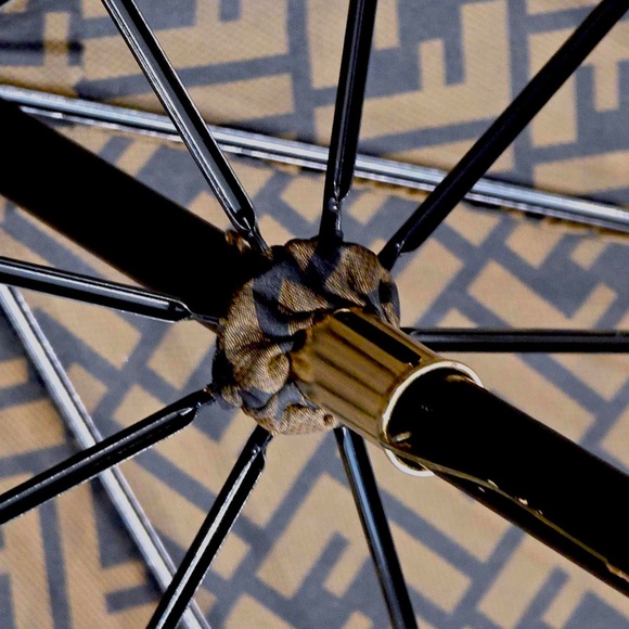 Rare FENDI Zucca Umbrella Special Edition W/Exclusive Roma 1925 Webbing Monogram - Picture 14 of 16